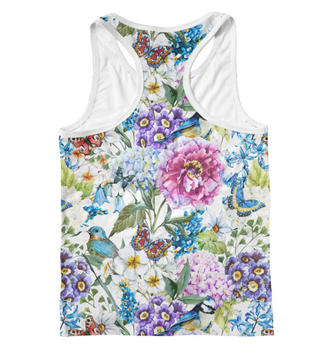 Майки борцовки Print Bar, Белый, Flower Birds