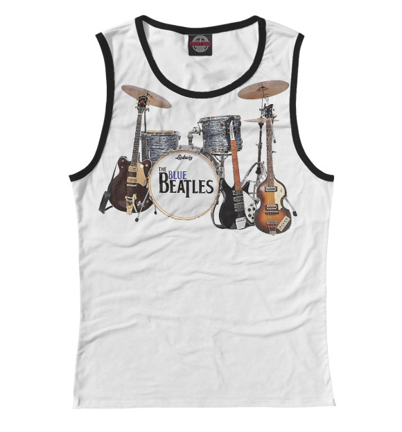 Женская майка с изображением The Beatles цвета Белый
