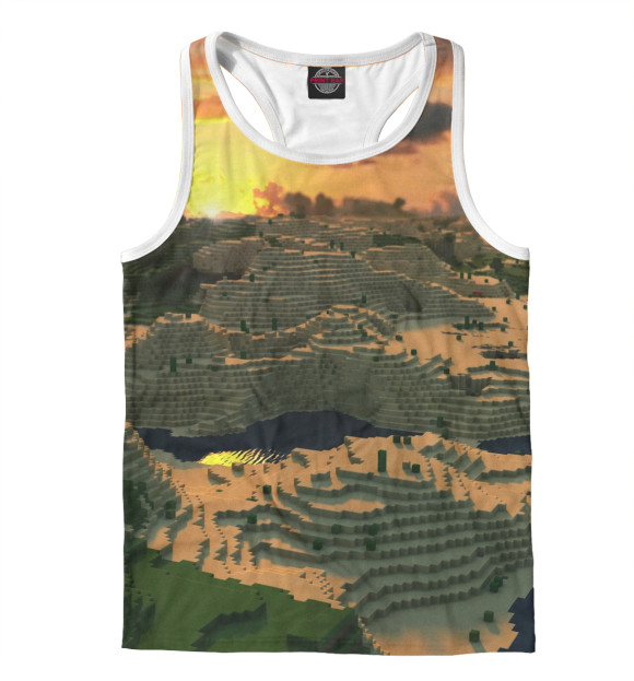 Мужская майка-борцовка с изображением Minecraft collection цвета Белый