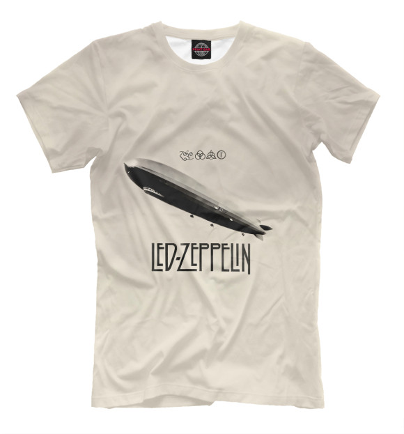Мужская футболка с изображением Led Zeppelin цвета Бежевый