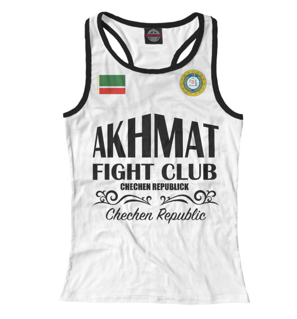 Женская майка-борцовка с изображением Akhmat Fight Club цвета Белый