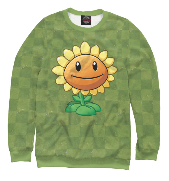 Свитшот для мальчиков с изображением Plants vs Zombies Подсолнух цвета Белый
