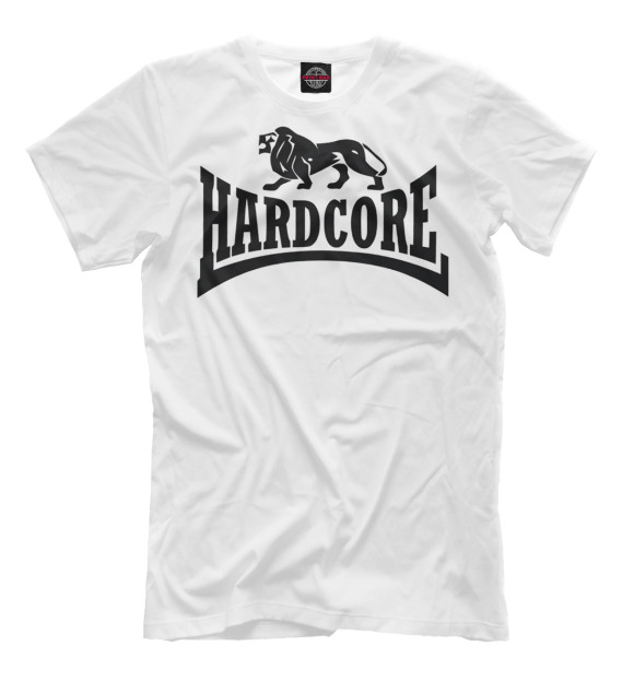 Мужская футболка с изображением Hardcore Lion цвета Молочно-белый