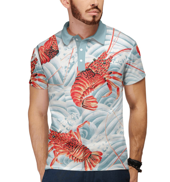 Мужское поло с изображением Раки цвета Белый