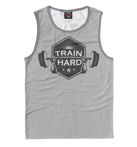 Майка для мальчика с изображением Train hard цвета Белый