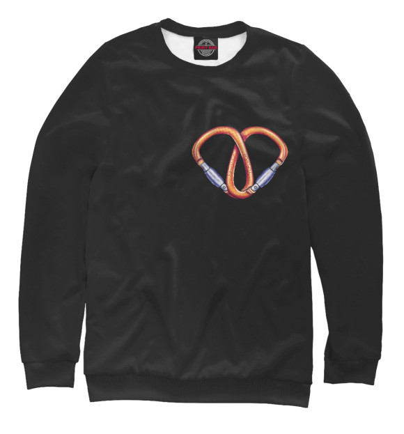 Свитшот для мальчиков с изображением Carabiners love black цвета Белый