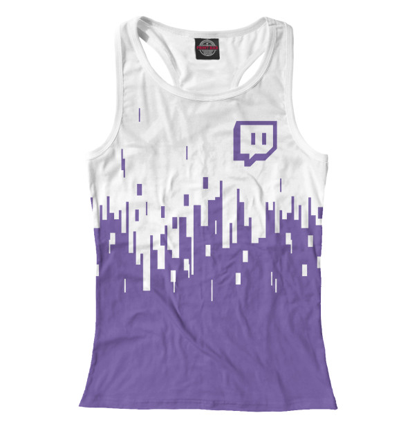 Женская майка-борцовка с изображением Twitch цвета Белый