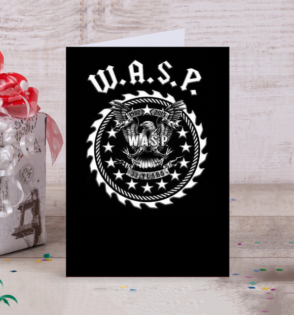 Открытка с изображением W.A.S.P. Band цвета Белый