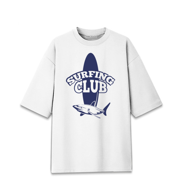 Женская футболка оверсайз с изображением Сёрфинг клуб цвета Белый