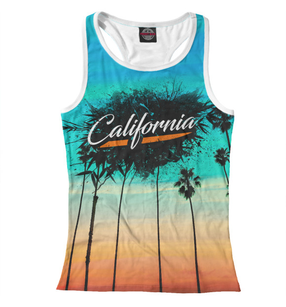 Женская майка-борцовка с изображением California цвета Белый