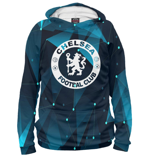 Женское худи с изображением Chelsea / Челси цвета Белый