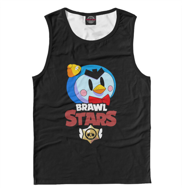 Майка для мальчика с притом Brawl Stars - MR.P цвета Белый Майка для мальчика с изображением Brawl Stars - MR.P цвета Белый