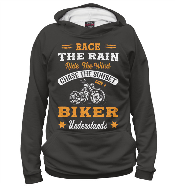 Женское худи с изображением Biker цвета Белый