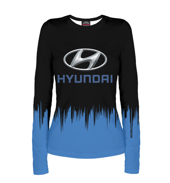 Женский лонгслив с изображением Hyundai цвета Белый