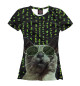 Женская футболка Кот из матрицы