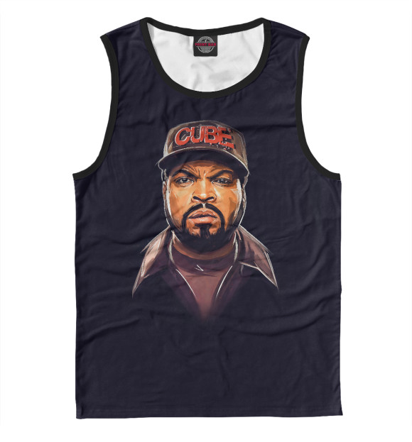 Майка для мальчика с притом Ice Cube цвета Белый Майка для мальчика с изображением Ice Cube цвета Белый