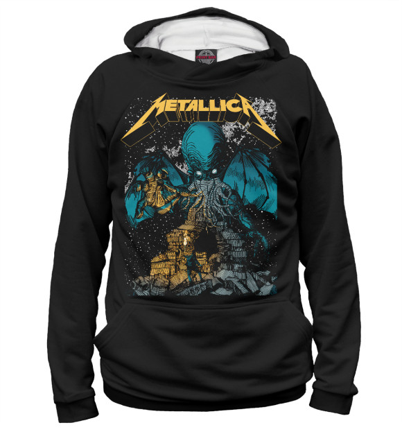 Мужское худи с изображением Metallica цвета Белый