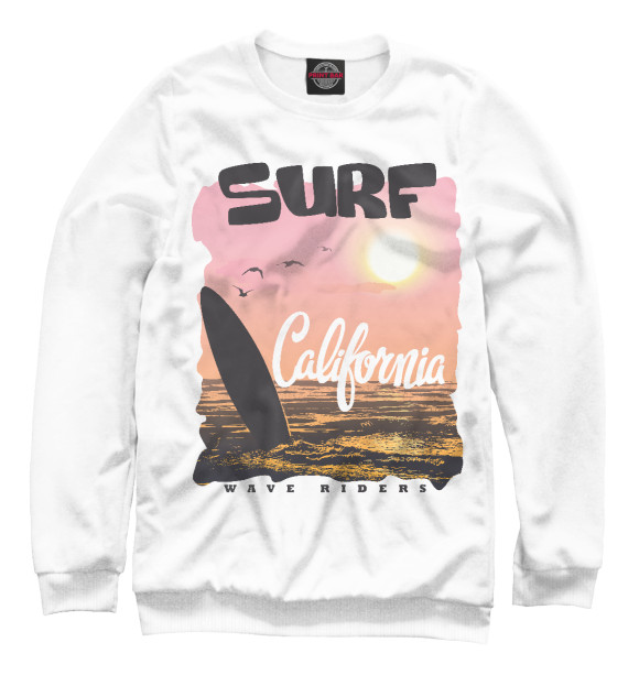 Свитшот для мальчиков с изображением Surf California цвета Белый