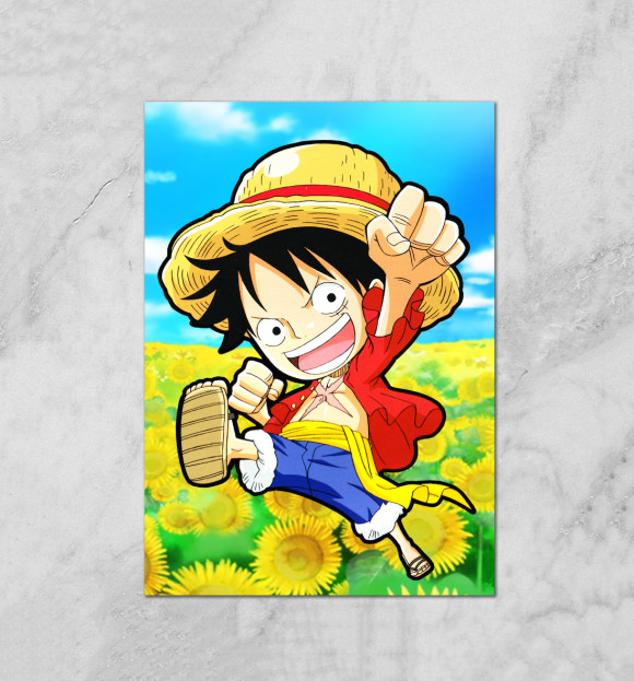Плакат с изображением One Piece цвета Белый