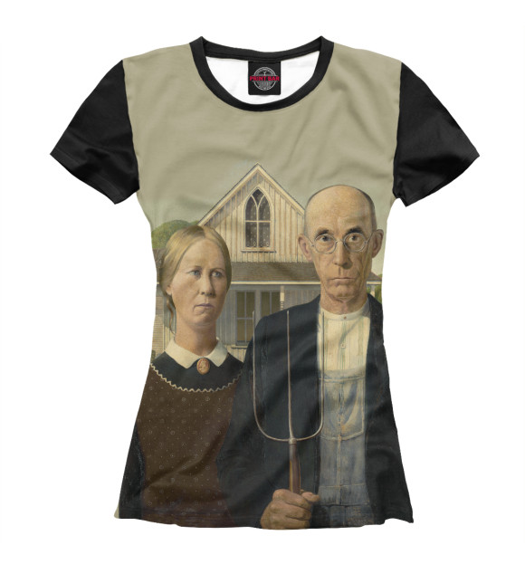 Футболка для девочек с изображением American Gothic, цвета Белый