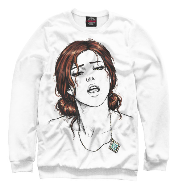 Свитшот для мальчиков с изображением Ahegao girl цвета Белый