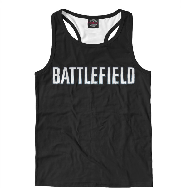 Мужская майка-борцовка с притом Battlefield цвета Белый Мужская майка-борцовка с изображением Battlefield цвета Белый
