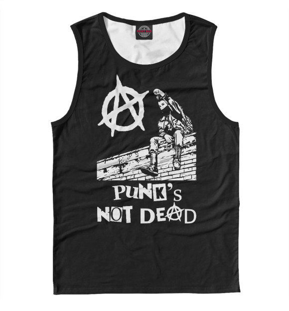 Майка для мальчика с изображением Punks Not Dead цвета Белый