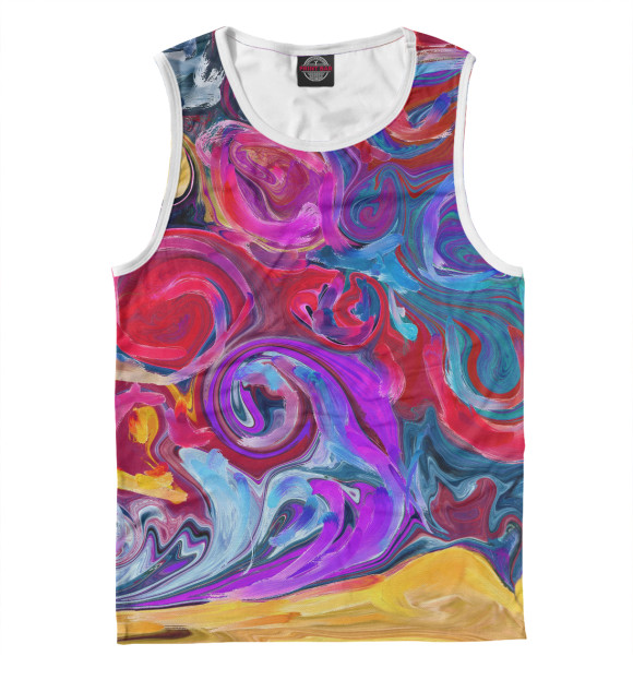 Майка для мальчика с притом Живописные краски цвета Белый Майка для мальчика с изображением Живописные краски цвета Белый