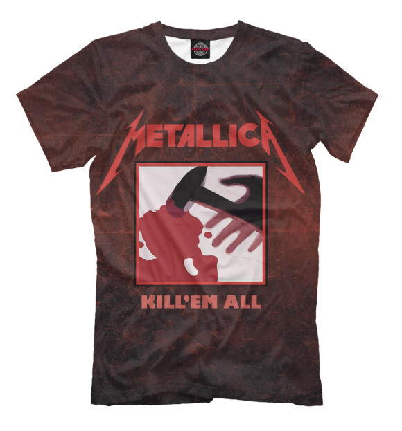 Мужская футболка с изображением Metallica - Kill Em All цвета Белый