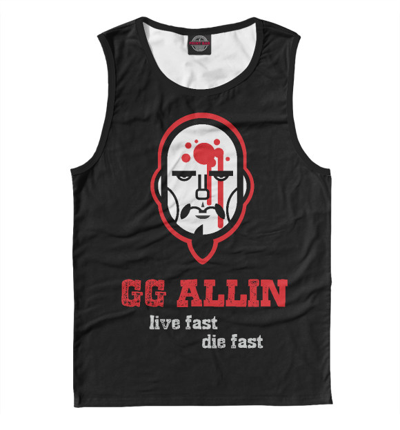 Мужская майка с изображением Gg allin цвета Белый