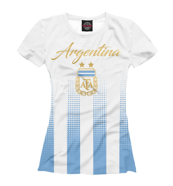 Женская футболка с изображением Аргентина цвета Белый