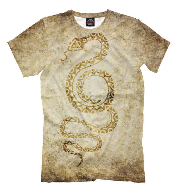 Мужская футболка с изображением Змея цвета Молочно-белый