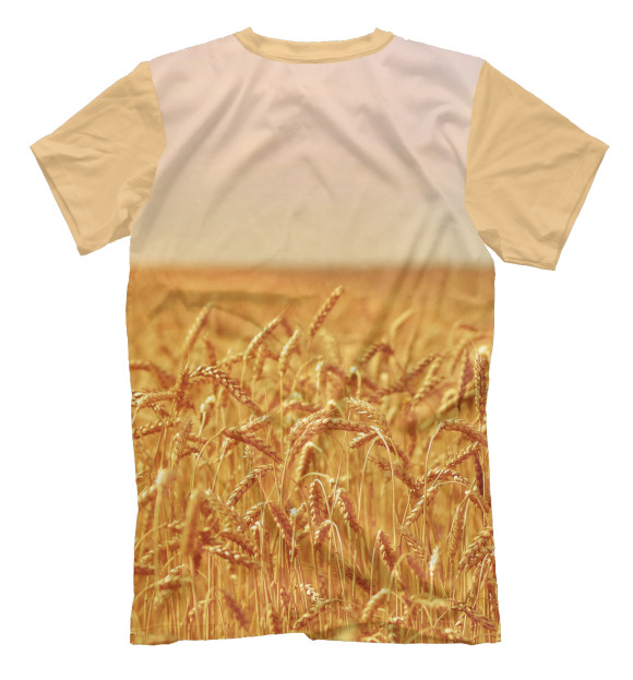 Мужская футболка с изображением Пшеница цвета Белый