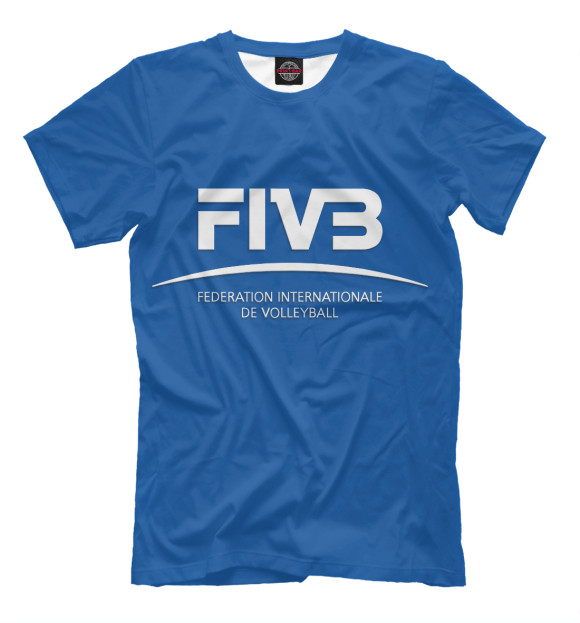 Мужская футболка с изображением FIVB цвета Грязно-голубой