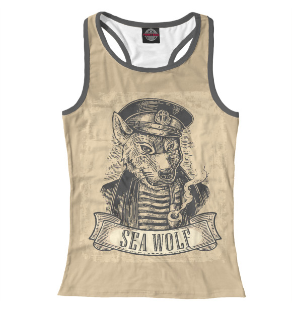 Женская майка-борцовка с изображением Морской волк цвета Белый