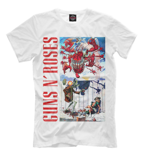 Мужская футболка с изображением Guns N'Roses цвета Молочно-белый