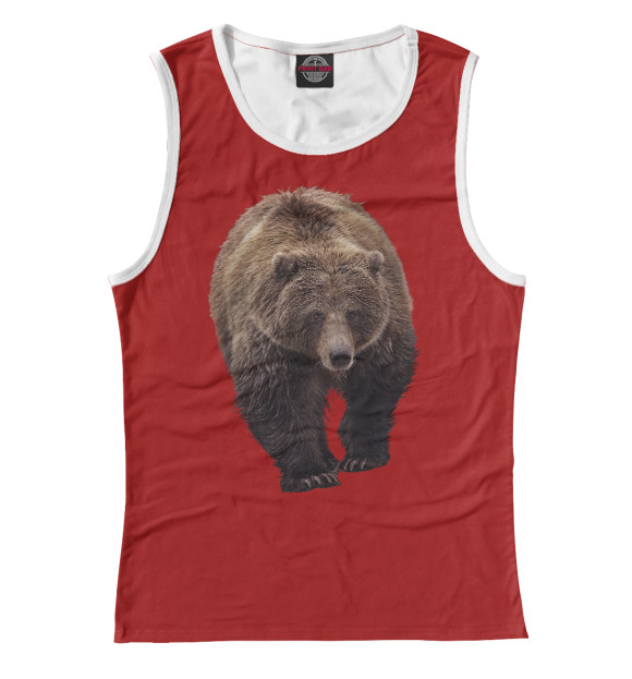 Майка для девочки с притом Мишка идет цвета Белый Майка для девочки с изображением Мишка идет цвета Белый