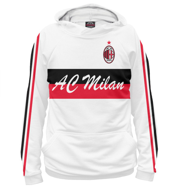 Мужское худи с изображением AC Milan цвета Белый