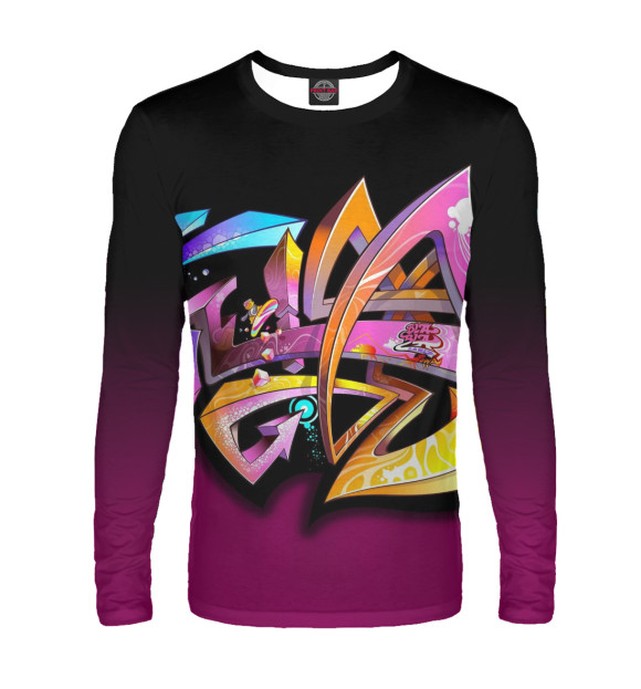 Мужской лонгслив с изображением Graffiti цвета Белый