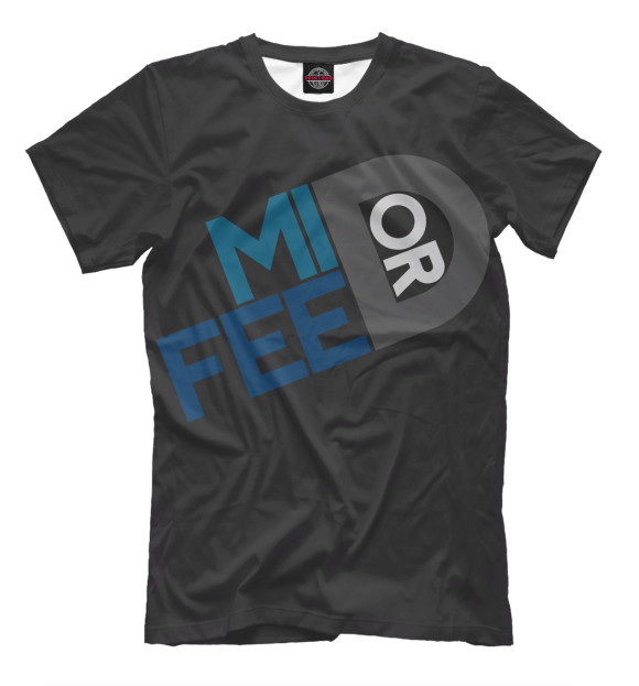 Мужская футболка с изображением Mid or feed цвета Черный