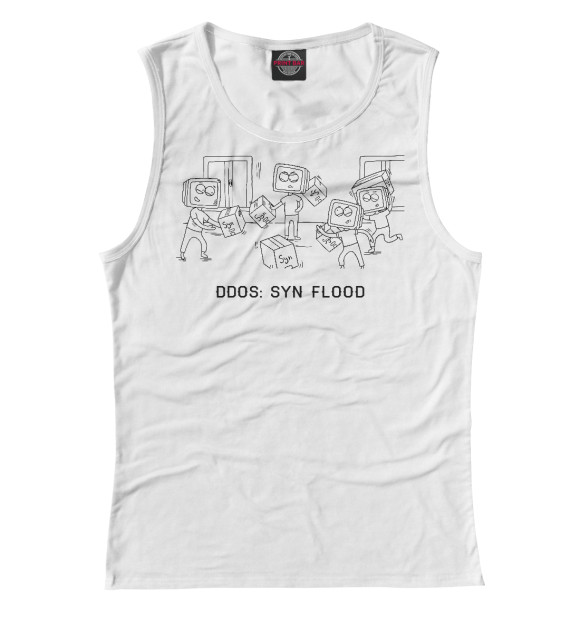 Майка для девочки с изображением DDoS: SYN Flood цвета Белый