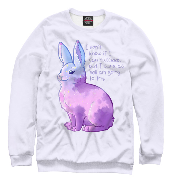 Свитшот для девочек с изображением кролик цвета Белый
