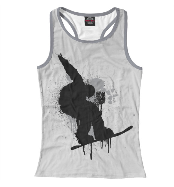 Женская майка-борцовка с изображением Сноуборд цвета Белый