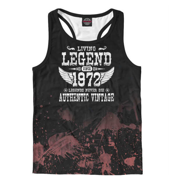 Мужская майка-борцовка с изображением LIVING LEGEND SINCE 1972 цвета Белый