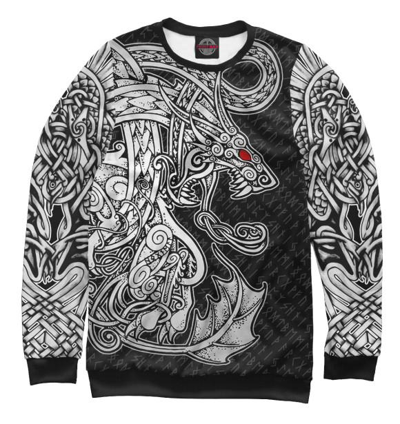 Свитшот для мальчиков с изображением Кельтский узор цвета Белый