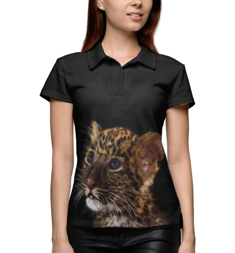 

Поло Print Bar, Белый, Хищные кошки