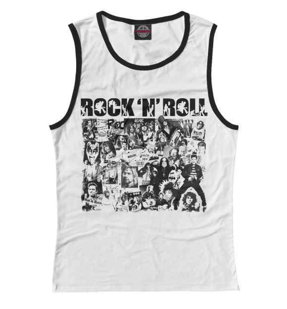 Женская майка с изображением Rock'n'Roll цвета Белый