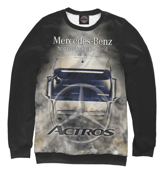 Свитшот для мальчиков с изображением Mercedes-Benz Actros цвета Белый