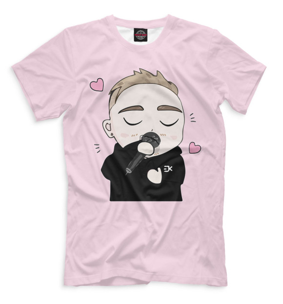 Мужская футболка с изображением Егор Крид цвета Светло-розовый