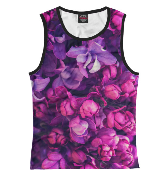 Женская майка с изображением Фиалки цвета Белый